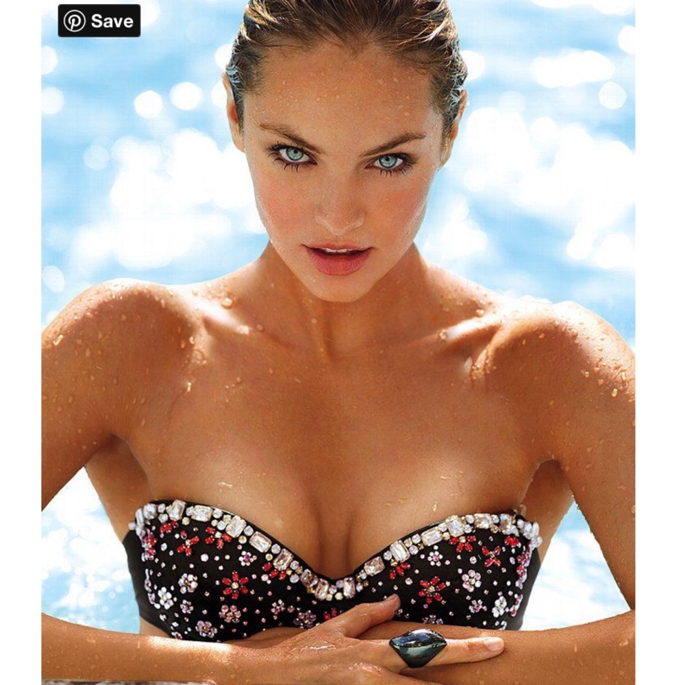 RARE Iconic luxe Very Sexy Halter Victoria’s Secret Jewelled XS-S Bikini Top
